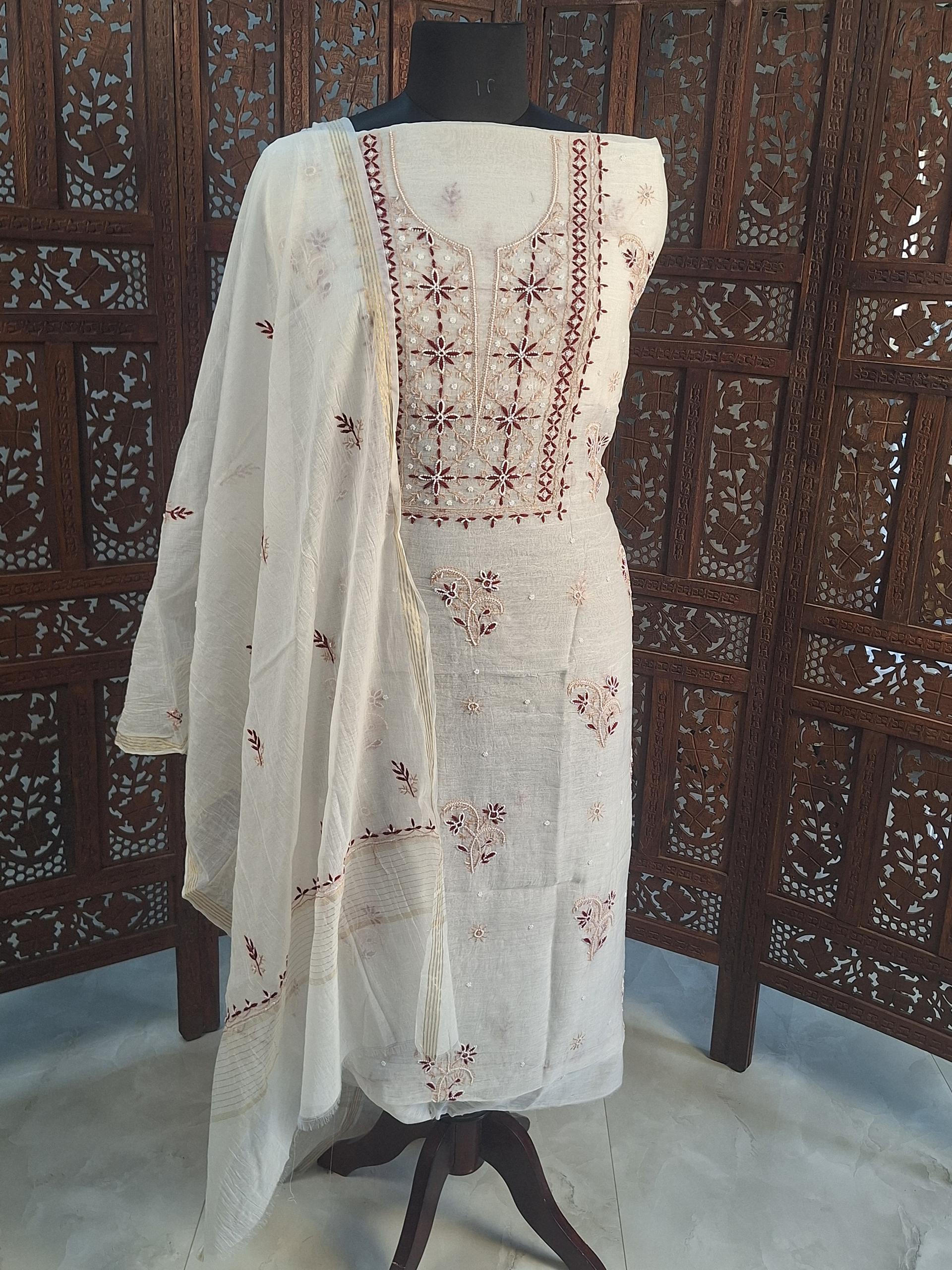 Mul chanderi kurta and duppatta